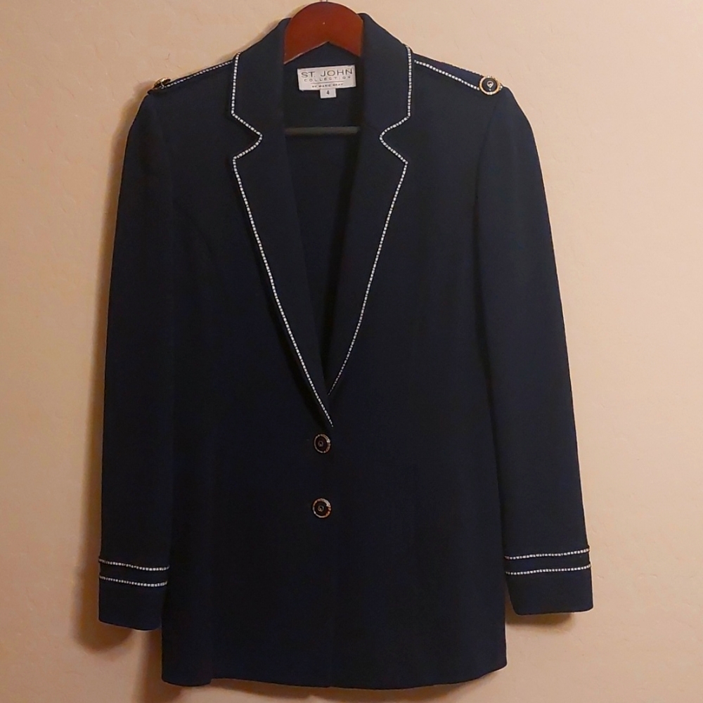 St John Collection & Basic Knit Jacket & Pant Sz … - image 1